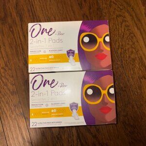 NEW- Set of 2 - One by Poise Feminine Pads with Wings